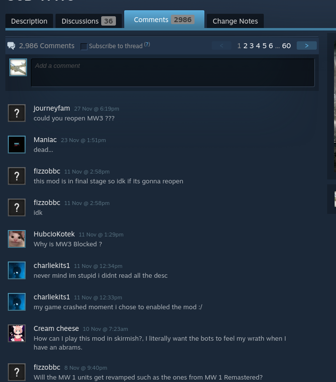 Getting all comments from workshop projects in Steam - Part 1